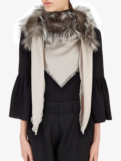 fendi silk scarf sale|fendi touch of fur shawl.